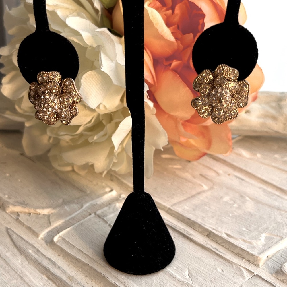 Sparkly flower earrings (pierced) (###)